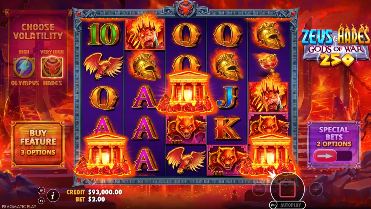 Bonus in Zeus vs Hades 250